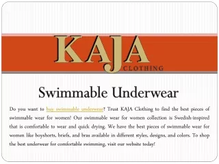 Swimmable Underwear