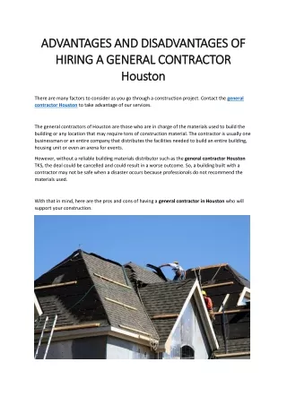ADVANTAGES AND DISADVANTAGES OF HIRING A GENERAL CONTRACTOR Houston-converted