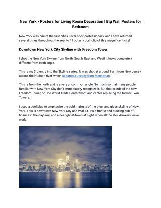 New York - Posters for Living Room Decoration _ Big Wall Posters for Bedroom