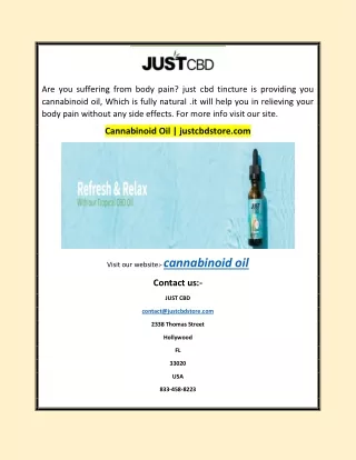 Cannabinoid Oil | justcbdstore.com
