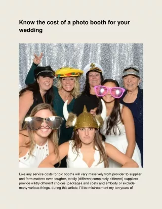 Know the cost of a photo booth for your wedding