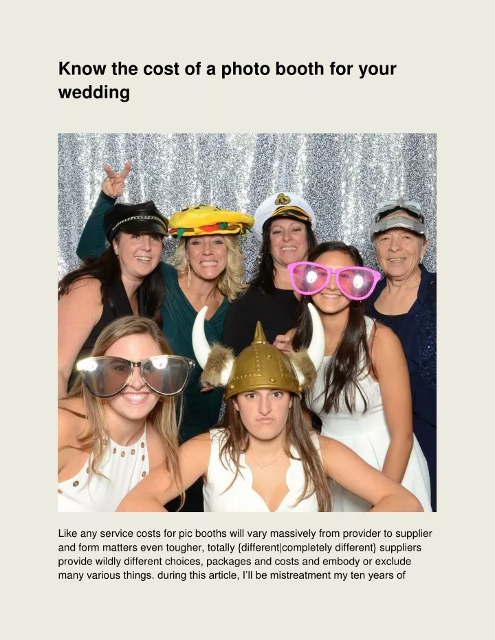 know the cost of a photo booth for your wedding