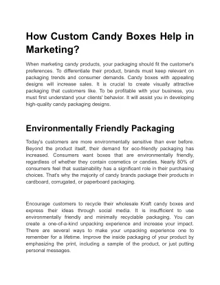 how custom candy boxes help in marketing