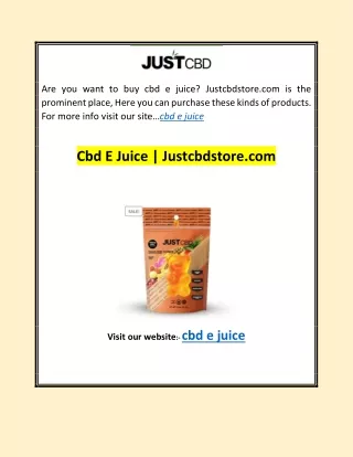 Cbd E Juice | Justcbdstore.com