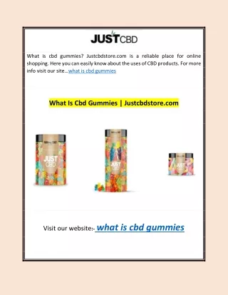 What Is Cbd Gummies | Justcbdstore.com