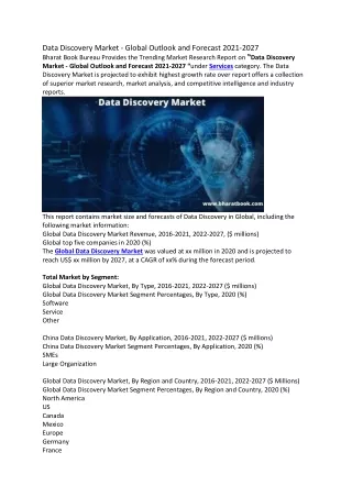 data discovery market global outlook and forecast