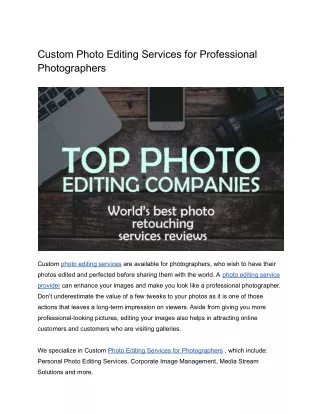 Can You Really Find Learn How To Photo Editing Services for Professional Photogr
