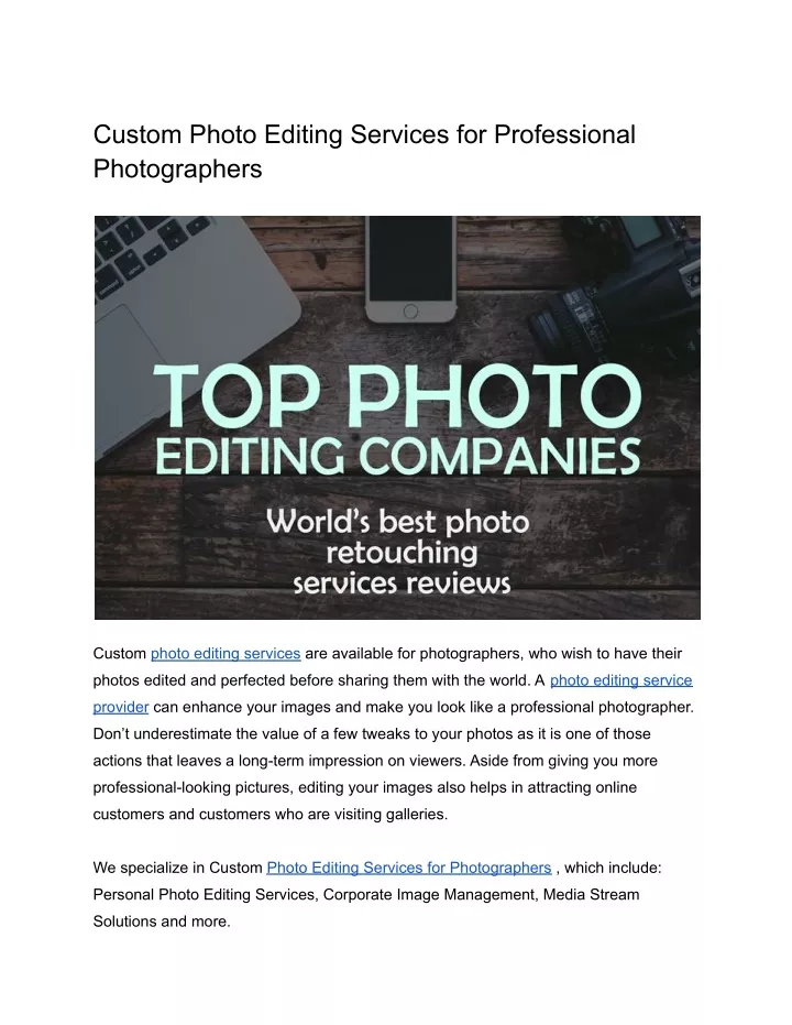 custom photo editing services for professional