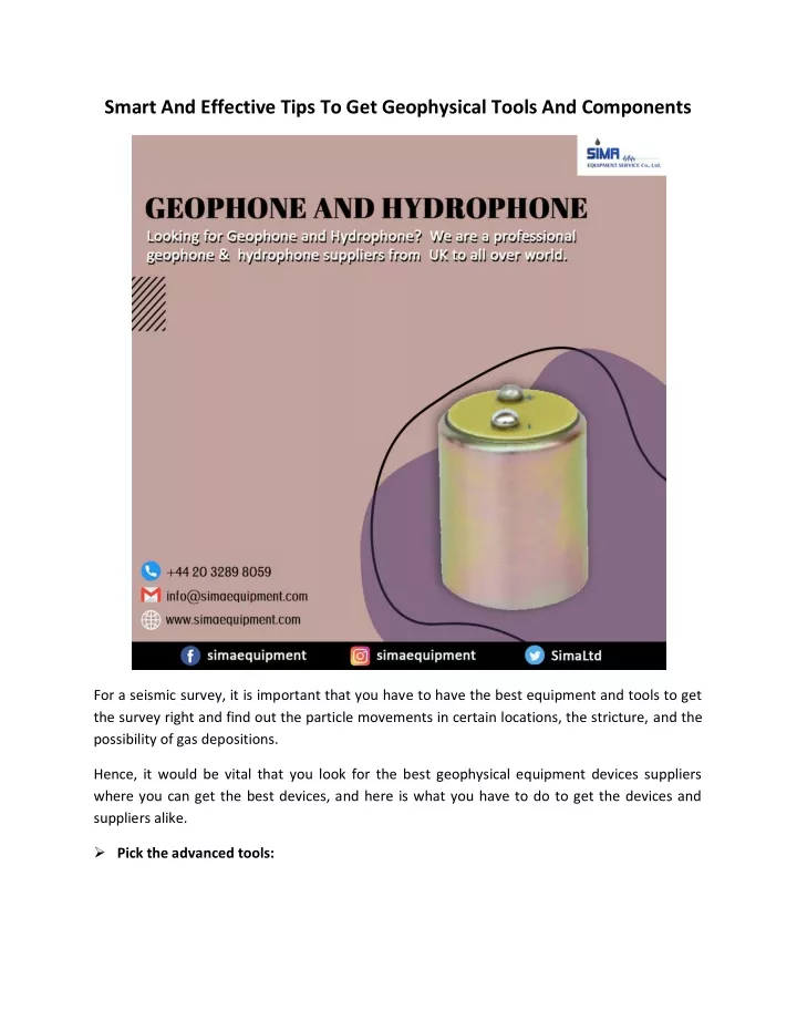 smart and effective tips to get geophysical tools