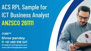 ACS RPL Sample for ICT Business Analyst ANZSCO 261111