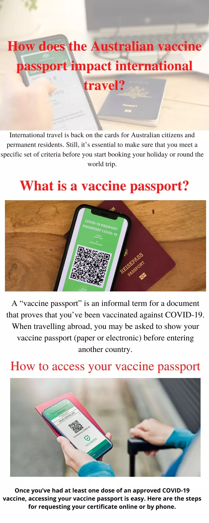 how does the australian vaccine passport impact