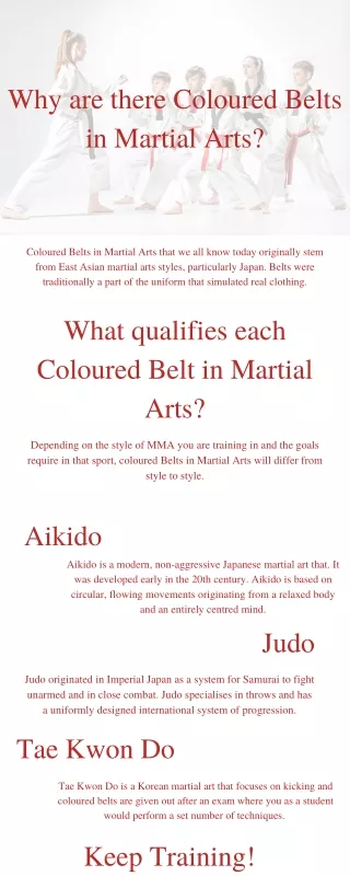 Why are there Coloured Belts in Martial Arts