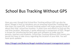 school bus tracking without gps