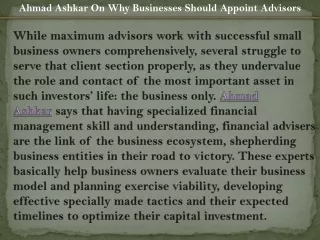 ahmad ashkar on why businesses should appoint