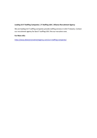 leading us it staffing companies it staffing