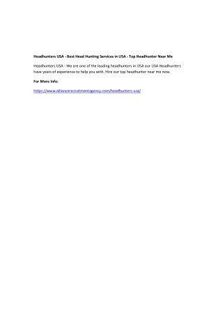 headhunters usa best head hunting services