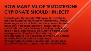 how many ml of testosterone cypionate should i inject