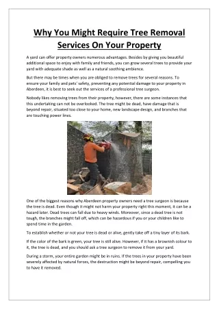 why you might require tree removal services