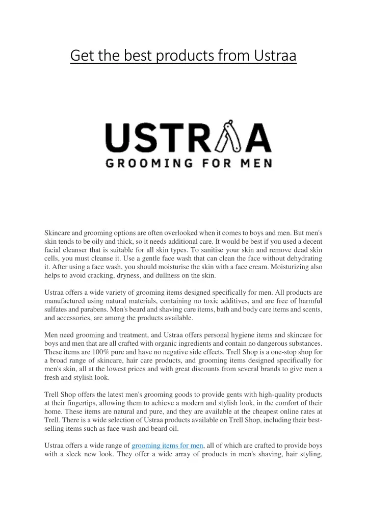 get the best products from ustraa