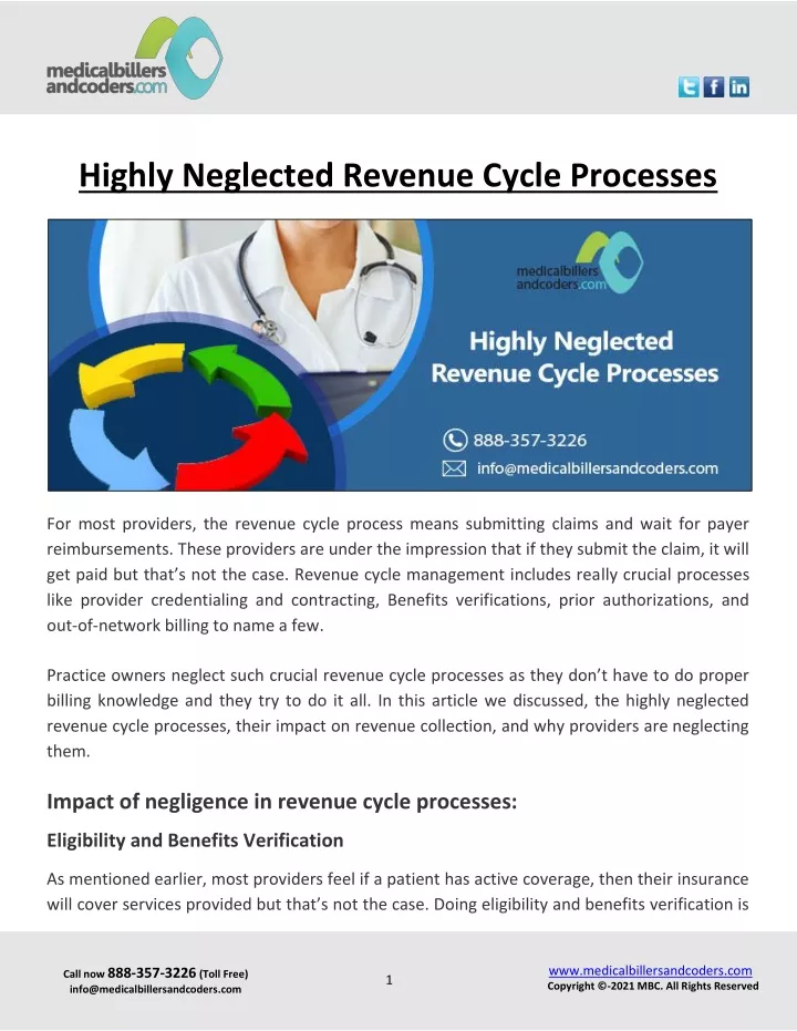 highly neglected revenue cycle processes