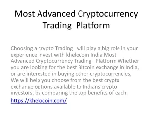 most advanced cryptocurrency trading platform