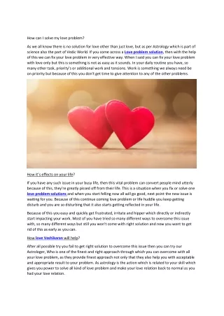Top love problem solution for happy and satisfactory love life, marriage life