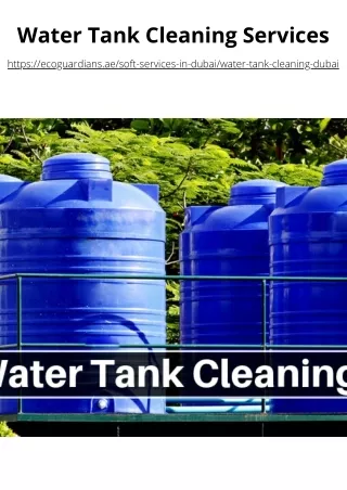 Water Tank Cleaning Services | Eco Guardians