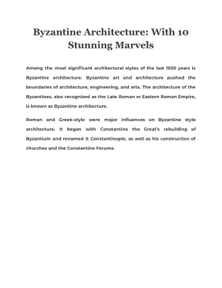 byzantine architecture with 10 stunning marvels