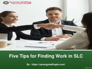 five tips for finding work in slc