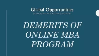 demerits of online mba program