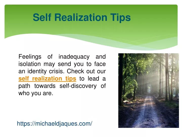 self realization tips
