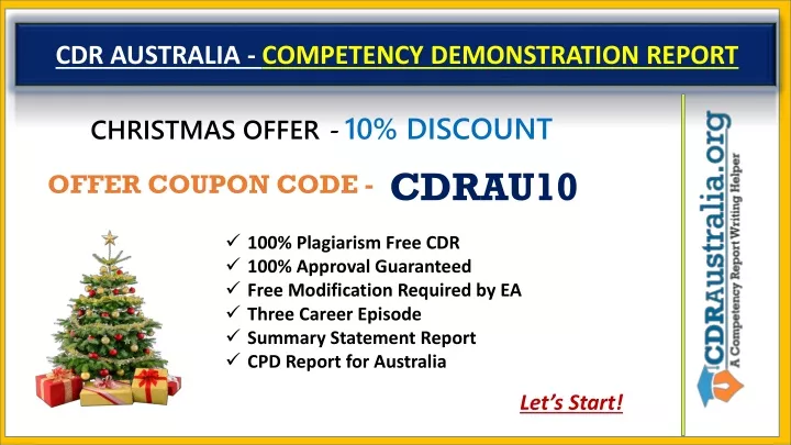 cdr australia competency demonstration report