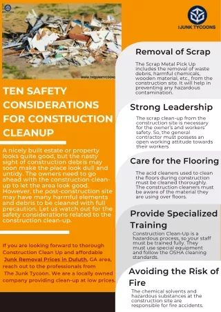 Ten Safety Considerations for Construction Cleanup