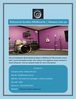 rehearsal studios melbourne wwave com au
