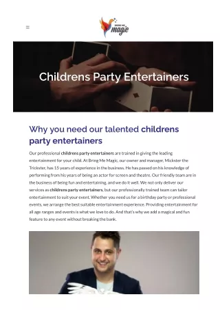 Childrens Party Entertainers