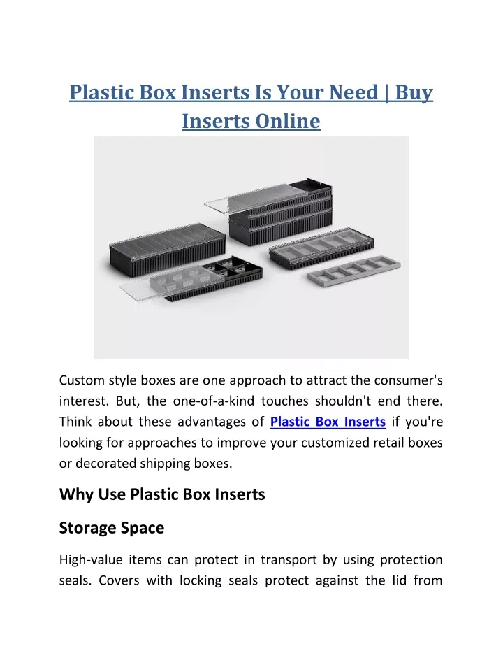 plastic box inserts is your need buy inserts