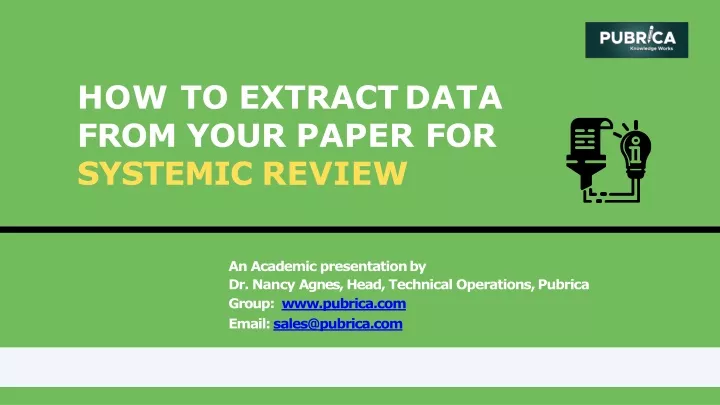 how to extract data from your paper for systemic review