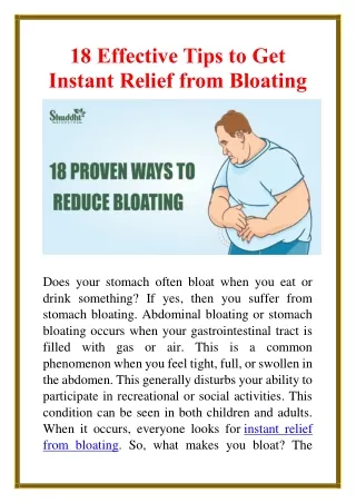 18 Effective Tips to Get Instant Relief from Bloating