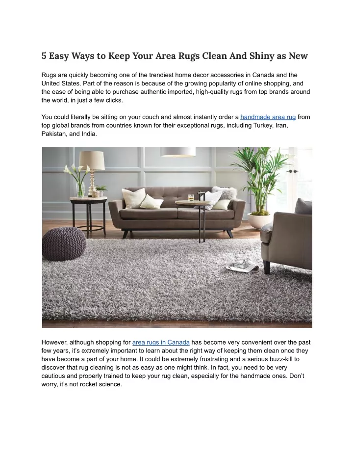 5 easy ways to keep your area rugs clean