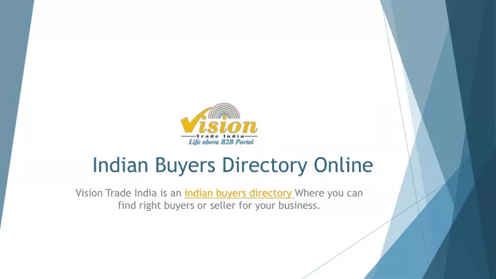 indian buyers directory online