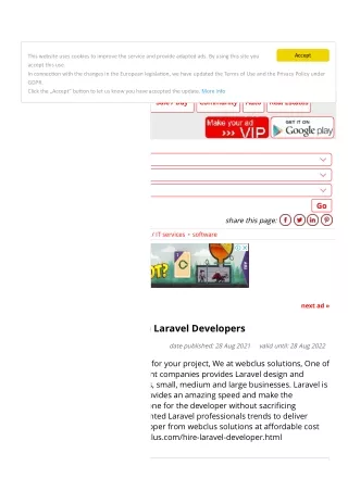 Hire Top Laravel Developers - Webclus - Freead1 Classifieds