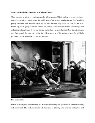 Steps to follow Before Enrolling in Workout Classes