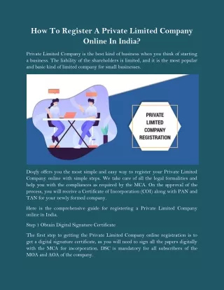 How To Register A Private Limited Company Online In India