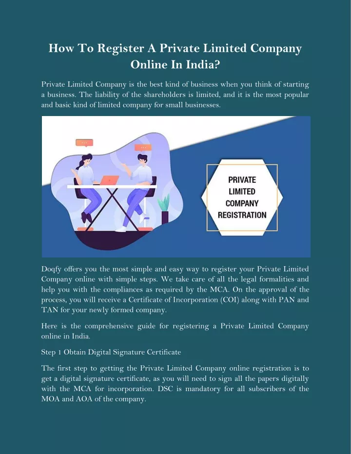 how to register a private limited company online