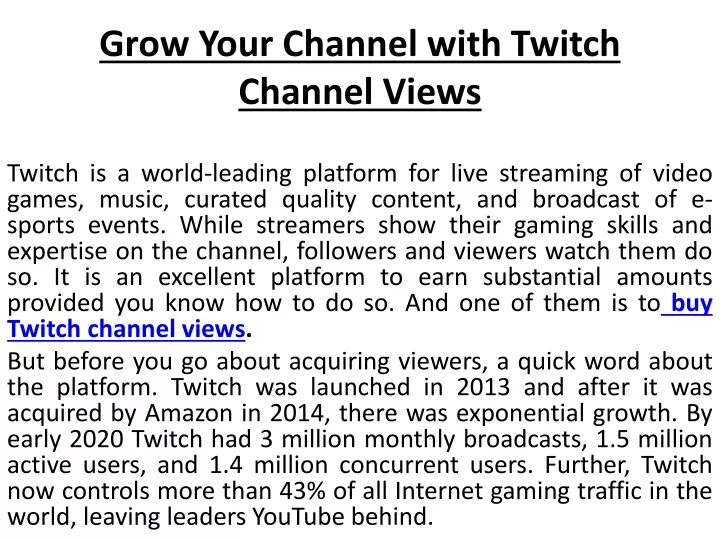 grow your channel with twitch channel views