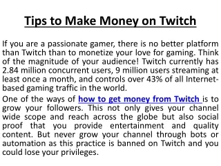 Blog Twitch Followers how to get money from Twitch