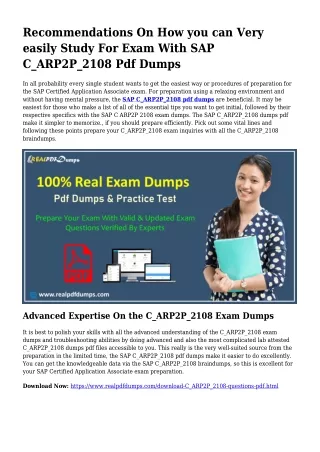 Viable Your Preparing Through C_ARP2P_2108 Pdf Dumps