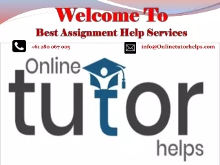welcome to best assignment help services