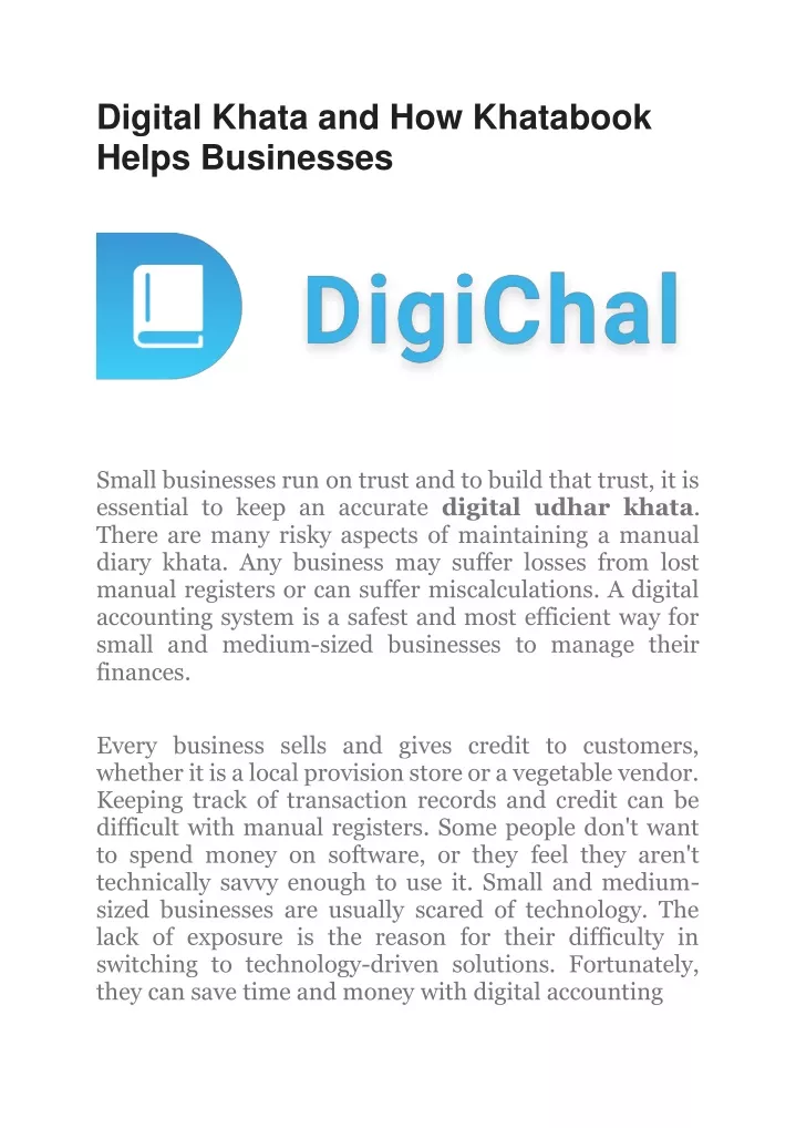 digital khata and how khatabook helps businesses