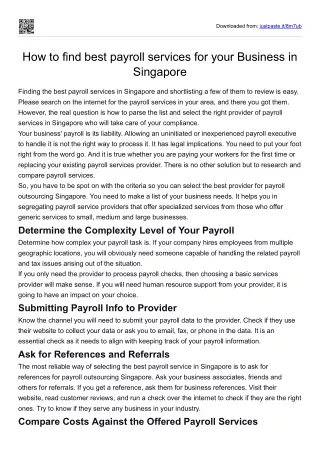 How to find best payroll services for your Business in Singapore